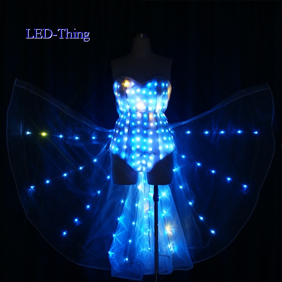 LED Luminous Light Sexy Leotard Catsuit Dress For Girls