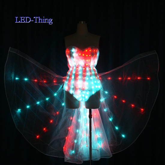 LED Luminous Light Sexy Leotard Catsuit Dress For Girls