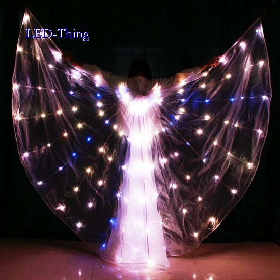 Angel Wings LED With Lights Battery Operated Belly Dance Butterfly Fairy Wing