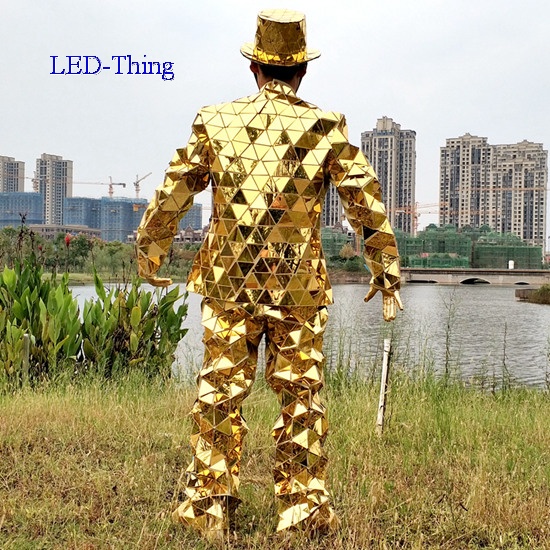 Golden Mirror Man Dance Suit