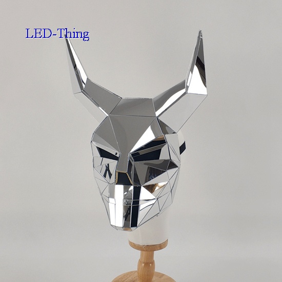 3D Shape OX Horn Mirror Mask