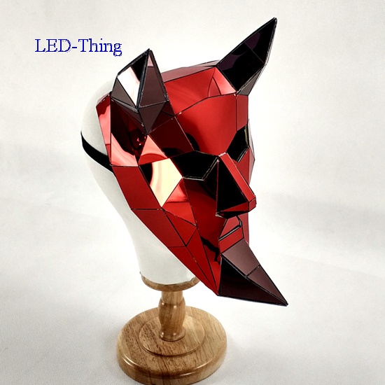 3D Red Demon Mirror Mask