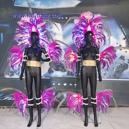 LED Carnival Costume Glow Feather Headwear Clothing