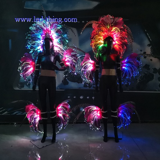 LED Carnival Costume Glow Feather Headwear Clothing