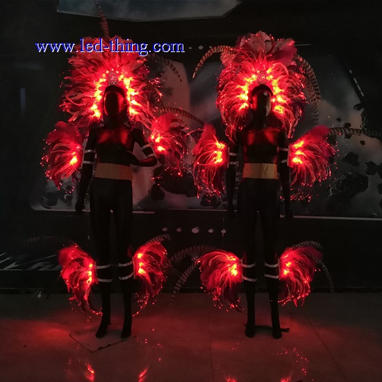 LED Carnival Costume Glow Feather Headwear Clothing