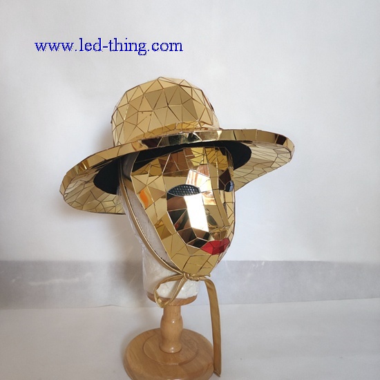Silver Gold Man Mask with Hat