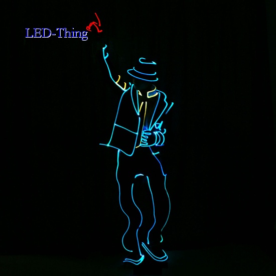 opnå Ideel Ufrugtbar LED Light Fiber Optic Michael Jackson MJ Tron Dance Costume