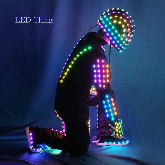 LED Digital Smart Pixel Neon Glow Robot Costume