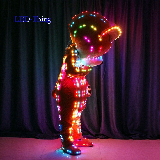 LED Illuminated Light Teddy Bear Cartoon Mascot Costume