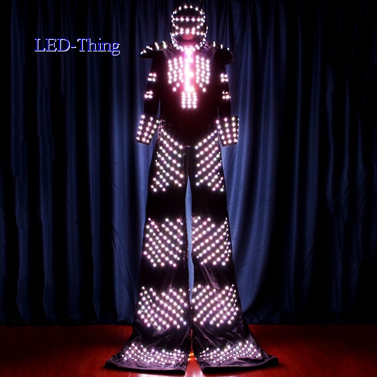LED Illuminated Stilt Walking Robot with Full Lights