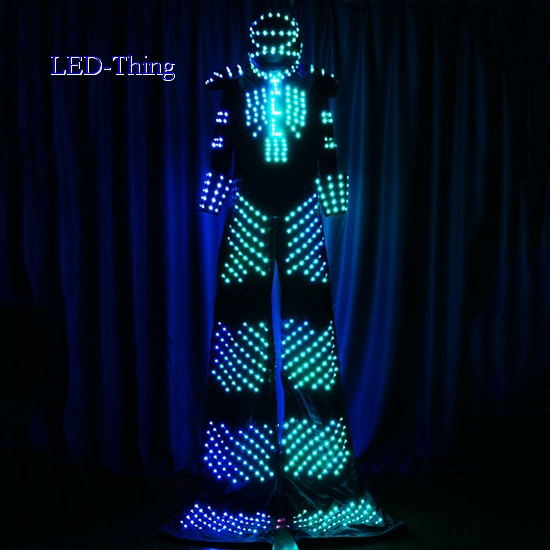 LED Illuminated Stilt Walking Robot with Full Lights