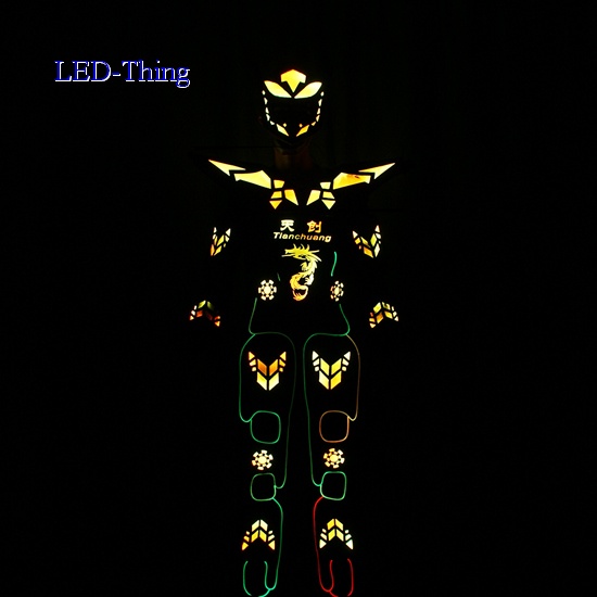 LED Glowing In The Dark Cyborg Transformer Robot