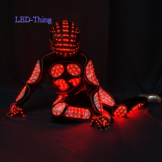 LED Wearable Stick Figure Robot Fiber Optic Tron Dance Costume