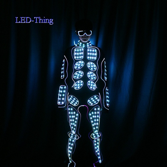 LED Fiber Optic Stage Wear Show Performance Costume with LED Glasses