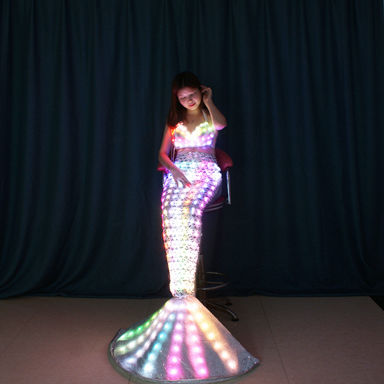 LED Glimmer Fairytale Creative Mermaid Costume with Tail