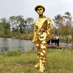 Golden Mirror Man Dance Suit