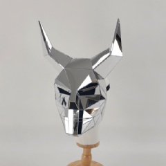 3D Shape OX Horn Mirror Mask