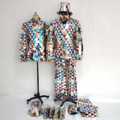 Colorful Mirror Man Dance Suit