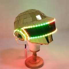 LED Luminous Glowing Silver Golden Mirror Helmet