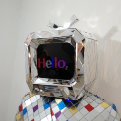 Mirror LED Screen with 3D Silver Color Mirror Helmet