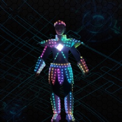 Queen Style LED Costume with Crown, Coat,Dress,Boots,LED Screen