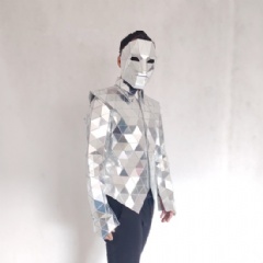 Shiny Mirror Suit, Vest With Long Sleeve