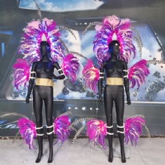 LED Carnival Costume Glow Feather Headwear Clothing