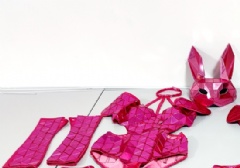 3D Pink Mirror Bunny Mask