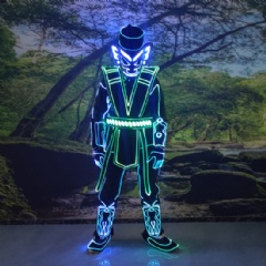 LED Tron Warrior Costume With Demon Mask