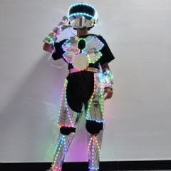 LED Luminous Mirror Robot Costume