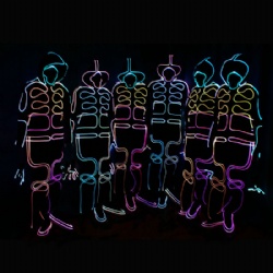 LED Fiber Optic Tron Act Suit Dance Costume Stick Figure Hoodie