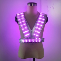 Professional LED Police Safety Vest: High-Visibility RGB Programmable Vest with 3M Reflective Strips for Traffic Control & Law Enforcement