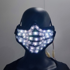 Ultimate LED Luminous Face Mask: Programmable RGB Light-Up Facial Shield with App Control for EDM Festivals, Cyberpunk Cosplay & Futuristic Party Acts