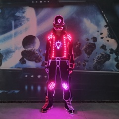 Professional LED Hip Hop Tron Dance Suit: RGB Programmable Light-Up Streetwear for Stage Shows, EDM Festivals & Urban Dance Crews