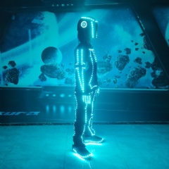 Professional LED Dance Costume Set: Full-Body RGB Programmable Light-Up Suit for Stage Performance, Tron Dance Shows & EDM Festival Artists