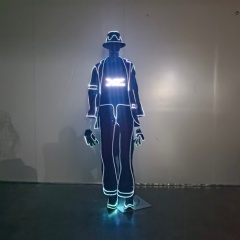 Pro LED Michael Jackson Dance Costume: RGB Programmable MJ Tribute Suit for Group Stage Acts, Moonwalk Performances & Cyberpunk Showcases