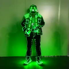 Professional LED Wireless Programmable Tron Dance Costume: High-Sync RGB Light-Up Suit for Stage Shows, Dance Crews & Immersive Event Entertainment