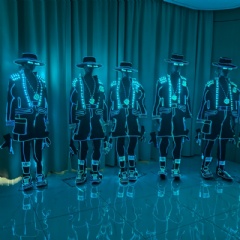 Professional LED Wireless Programmable Tron Dance Costume: High-Definition RGB Luminous Suit for Stage Crews, EDM Festivals & Digital Performance Art