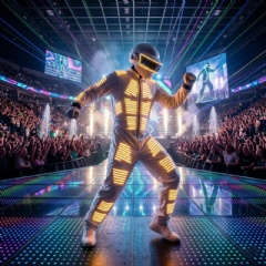 Epic RGB LED Robot Costume: Programmable Multi-Color Armor for High-Impact Stage Performances & Nightlife Shows