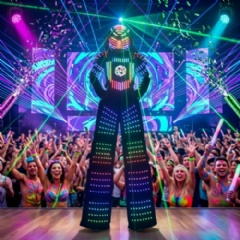 Ultimate LED Stilt Walker Costumes: High-Impact Neon Predator Armor for Global Events