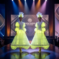 Dreamy LED Princess Stilt Dress: Enchanting Luminous Gown for Professional Stage & Street Parade