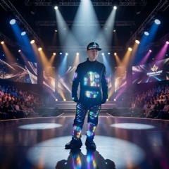 Professional Full-Color LED Screen Performance Suit: Programmable Wearable Video Display Costume for Stage Shows, DJ Acts & High-Tech Branding Events